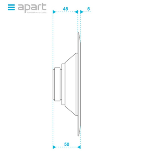 Szerokopasmowy głośnik ścienny/sufitowy do zabudowy APART CM5EH