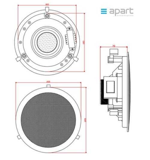 Biamp CM6E - Głośnik ścienny/sufitowy do zabudowy