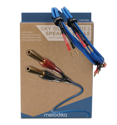 Melodika SBSC1550 Sky Blue - Komplet konfekcjonowanych kabli głośnikowych 2x1,5mm2 OFC 4N z Solid Grip 2x 5m