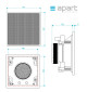 Dwudrożny głośnik kwadratowy Hi-End ścienny/sufitowy do zabudowy APART CMSQ108