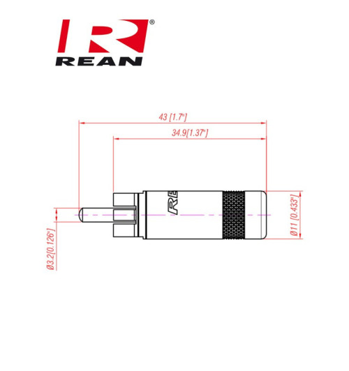 Pozłacany wtyk RCA REAN / Neutrik NYS 352BG