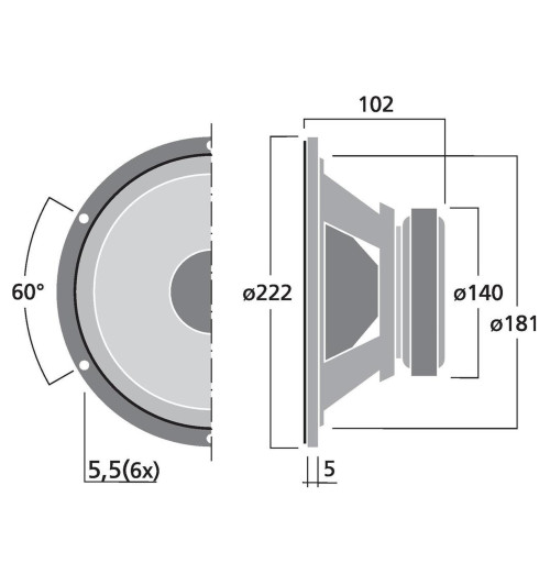 Monacor SPH-225C - Głośnik niskotonowy 8" 120W 8 Ohm