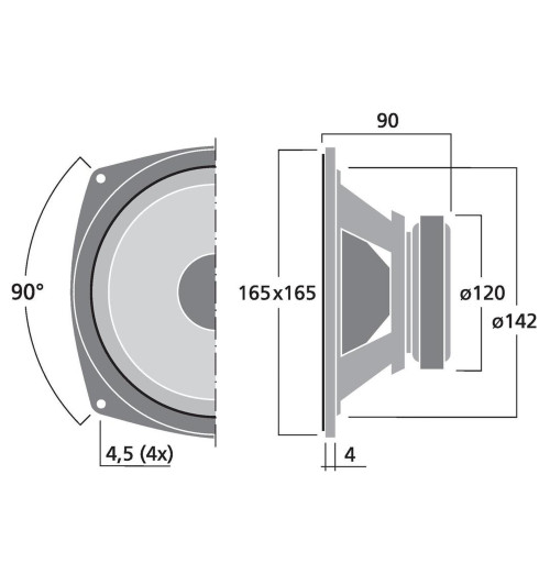 Monacor SPH-165CP - Głośnik średnio-niskotonowy 6.5" 80W 8 Ohm
