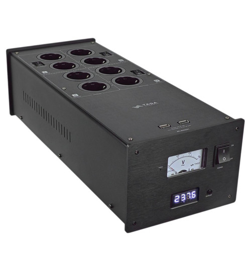 Taga Harmony PC-8000DC - Filtr zasilania / listwa zasilająca 8 gniazd + 2 USB z zasilaczem liniowym