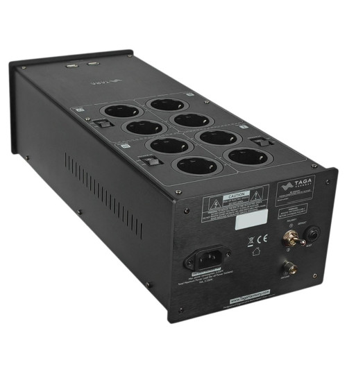 Taga Harmony PC-8000DC - Filtr zasilania / listwa zasilająca 8 gniazd + 2 USB z zasilaczem liniowym