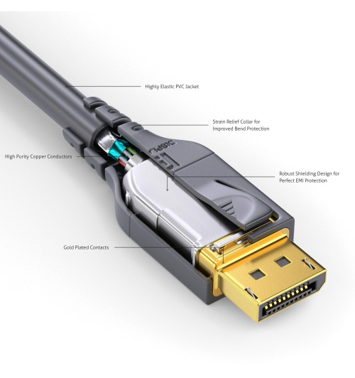 PureLink PI5010-075 PureInstall - Profesjonalny aktywny kabel DisplayPort 1.4 8K 32.4Gbps 7,5m