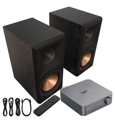 Zestaw: wzmacniacz stereo WiiM AMP + kolumny podstawkowe Klipsch RP-600M II