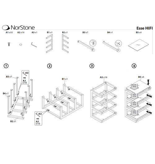 NorStone ESSE HIFI - Stolik RTV Hi-Fi Audio