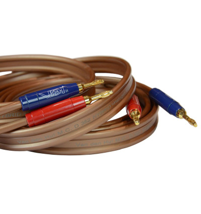 Van den Hul The D-352 Hybrid Bananas - Komplet konfekcjonowanych kabli głośnikowych MC OFC 2x5.23mm2 - 2 x 2,5m