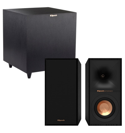Zestaw: subwoofer aktywny Klipsch R-8SW + kolumny podstawkowe Klipsch R-40M