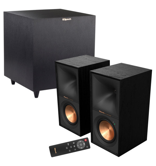 Zestaw: subwoofer aktywny Klipsch R-8SW + aktywne kolumny podstawkowe Klipsch R-50PM