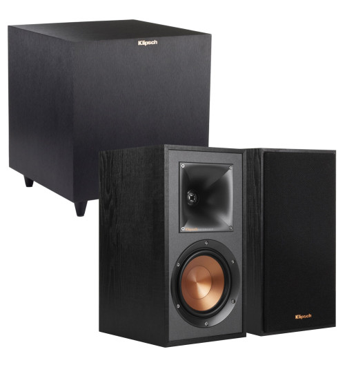 Zestaw: subwoofer aktywny Klipsch R-8SW + kolumny podstawkowe Klipsch R-51M