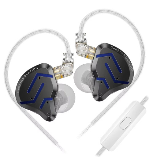 KZ ZSN Pro 2 MIC - Profesjonalne hybrydowe słuchawki dokanałowe IEM z mikrofonem