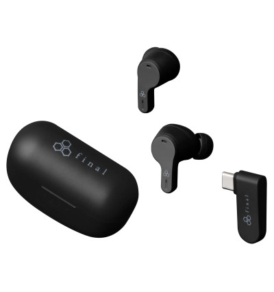 Final Audio VR3000 Wireless - Gamingowe bezprzewodowe słuchawki dokanałowe TWS Bluetooth 5.2 z ANC i adapterem USB-C