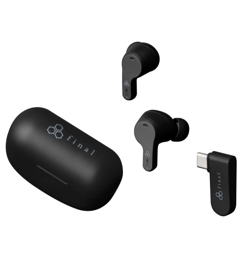 Final Audio VR3000 Wireless - Gamingowe bezprzewodowe słuchawki dokanałowe TWS Bluetooth 5.2 z ANC i adapterem USB-C