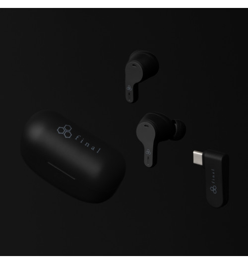 Final Audio VR3000 Wireless - Gamingowe bezprzewodowe słuchawki dokanałowe TWS Bluetooth 5.2 z ANC i adapterem USB-C