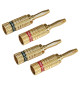 NorStone Banana Plugs Gold - Komplet pozłacanych wtyków głośnikowych bananowych - 4 sztuki