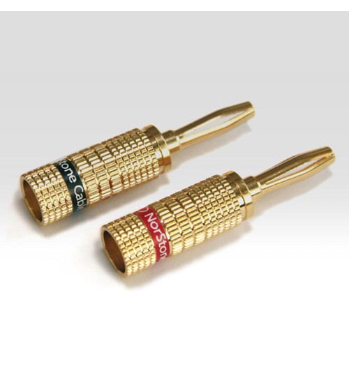 NorStone Banana Plugs Gold - Komplet pozłacanych wtyków głośnikowych bananowych - 4 sztuki