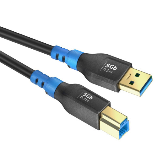 PureLink FI-U300-003 FlexInstall - Kabel USB 3.2 (Gen1x1) USB-A do USB-B 2A/5V/10W 5Gbps 0,3m