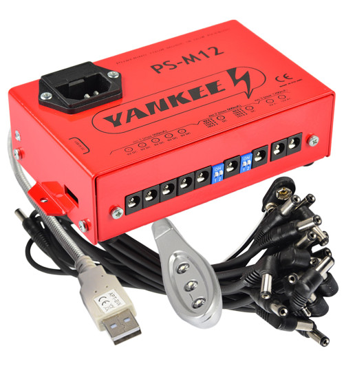 Yankee PS-M12 - Profesjonalny zasilacz 5x 9V DC, 1x 6-24V DC, 1x 9-18V DC, 1x 9V AC i 1x 12V AC do 8 efektów gitarowych