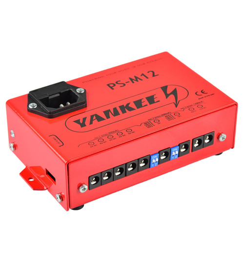Yankee PS-M12 - Profesjonalny zasilacz 5x 9V DC, 1x 6-24V DC, 1x 9-18V DC, 1x 9V AC i 1x 12V AC do 8 efektów gitarowych