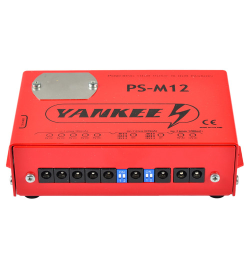 Yankee PS-M12 - Profesjonalny zasilacz 5x 9V DC, 1x 6-24V DC, 1x 9-18V DC, 1x 9V AC i 1x 12V AC do 8 efektów gitarowych
