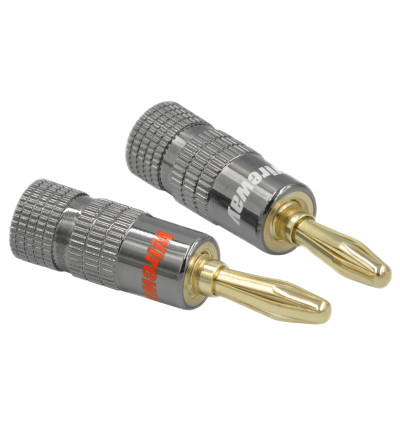 Wtyk głośnikowy bananowy sprężynka 2 szt. - WireWay WW122001