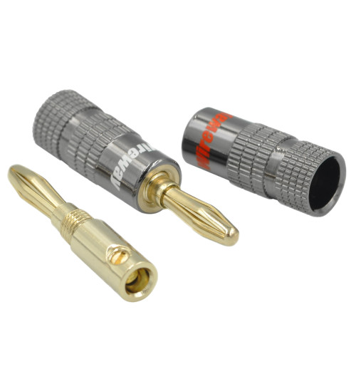 Wtyk głośnikowy bananowy sprężynka 2 szt. - WireWay WW122001