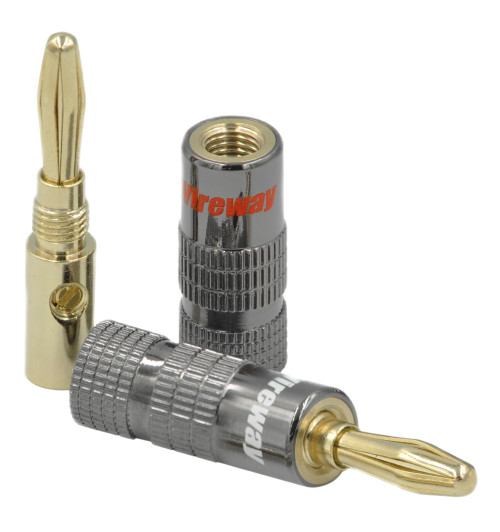 Wtyk głośnikowy bananowy sprężynka 2 szt. - WireWay WW122001