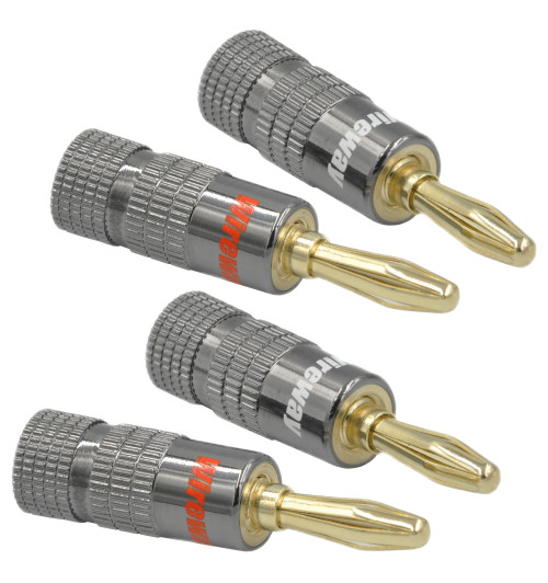 Wtyk głośnikowy bananowy sprężynka 4 szt. - WireWay WW122001