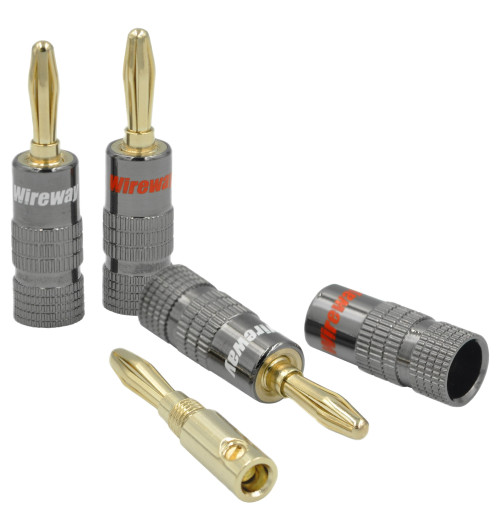 Wtyk głośnikowy bananowy sprężynka 4 szt. - WireWay WW122001