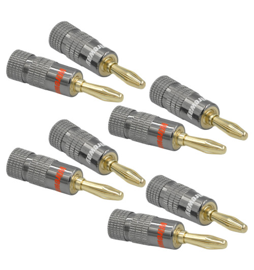 Wtyk głośnikowy bananowy sprężynka 8 szt. - WireWay WW122001