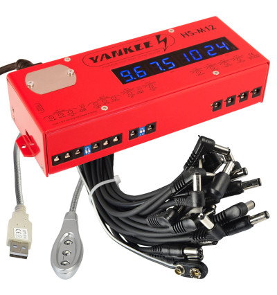 Yankee HS-M12 - Profesjonalny zasilacz z 8 izolowanymi sekcjami do 8 efektów gitarowych