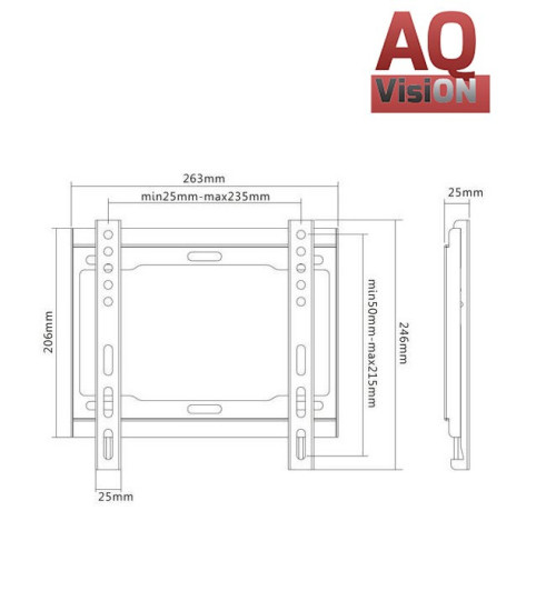 AQ BR22FX - uchwyt Ścienny Płaski 23" - 42"