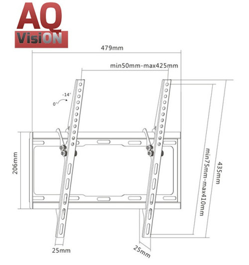 AQ BR44TL - Uchwyt ścienny płaski 32" - 55"