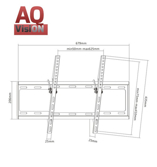 AQ BR44TL - Uchwyt ścienny płaski 55" - 70"