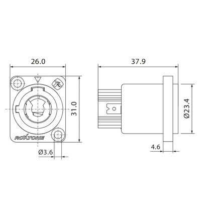 Roxtone RPDO001 - Gniazdo zasilania Power-Out