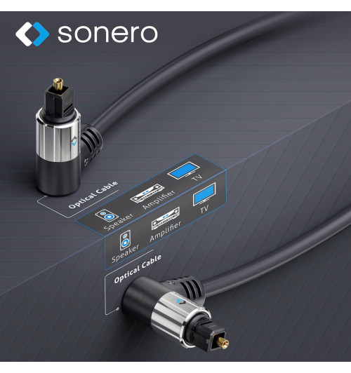 Sonero SOC120 - Kabel optyczny Toslink ze złączami kątowymi