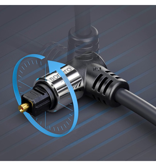 Sonero SOC120 - Kabel optyczny Toslink ze złączami kątowymi