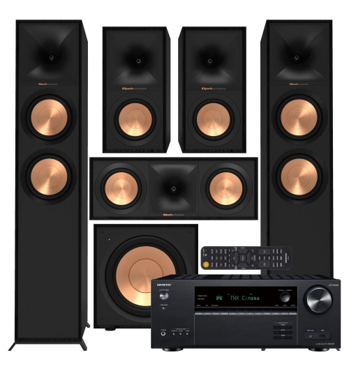 Zestaw kina domowego 5.1: Onkyo TX-NR6100 + Klipsch R-600F + R-50M + R-50C + R-101SW