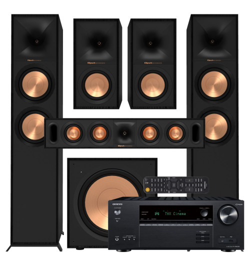 Zestaw kina domowego 5.1: Onkyo TX-NR6100 + Klipsch R-600F + R-50M + R-30C + R-121SW