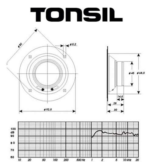 Głośnik wysokotonowy TONSIL GDW 9/60/4 8 Ohm