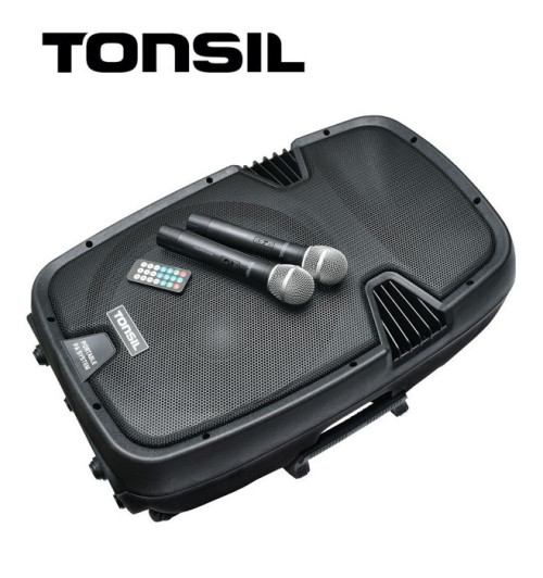 Tonsil ZP 15 - zestaw przenośny 700W Bluetooth, FM, USB, SD + pilot, 2 mikrofony