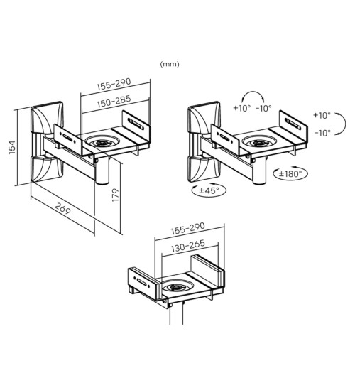 Taga Harmony TSS-50W - Uchwyty ścienne do kolumn głośnikowych (para)