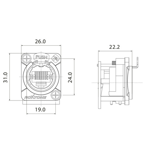 Roxtone RE8FD5H - Gniazdo typu RJ45 CAT5e