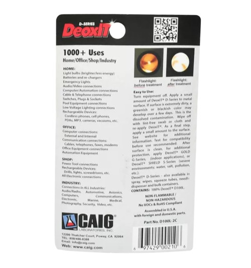 WireWorld DeoxIT D100L Power Booster 2ml Squeeze Tube - Uniwersalny płyn czyszczący