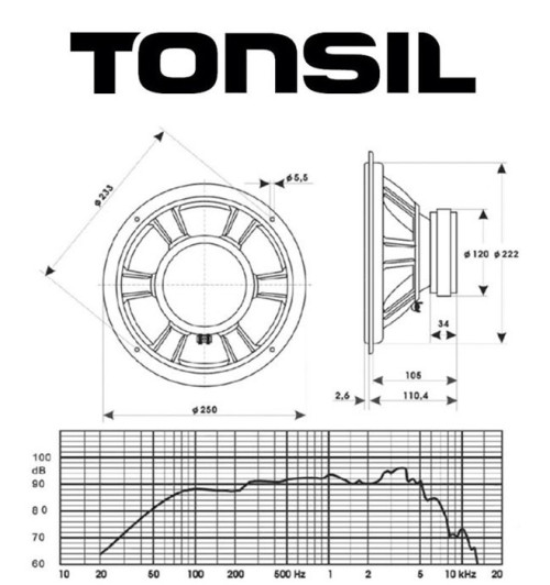 Głośnik niskotonowy TONSIL GDN 25/40/3 8 Ohm