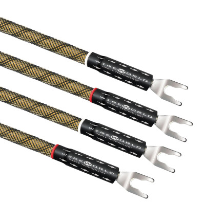 WireWorld Gold Eclipse 10 Biwire Jumpers Spade - Audiofilskie zworki do kolumn głośnikowych komplet 4 x 15cm