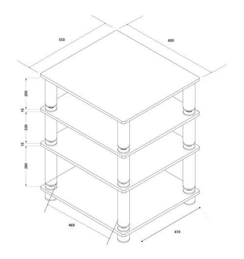NorStone STÄBBL HIFI - Modułowy stolik RTV Hi-Fi Audio