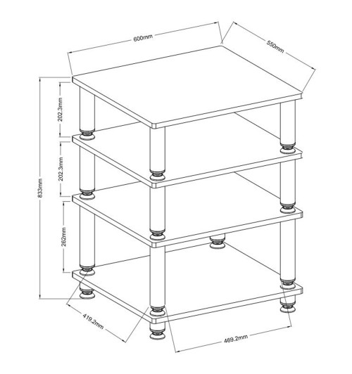 NorStone STÄBBL HIFI Bamboo - Modułowy stolik RTV Hi-Fi Audio